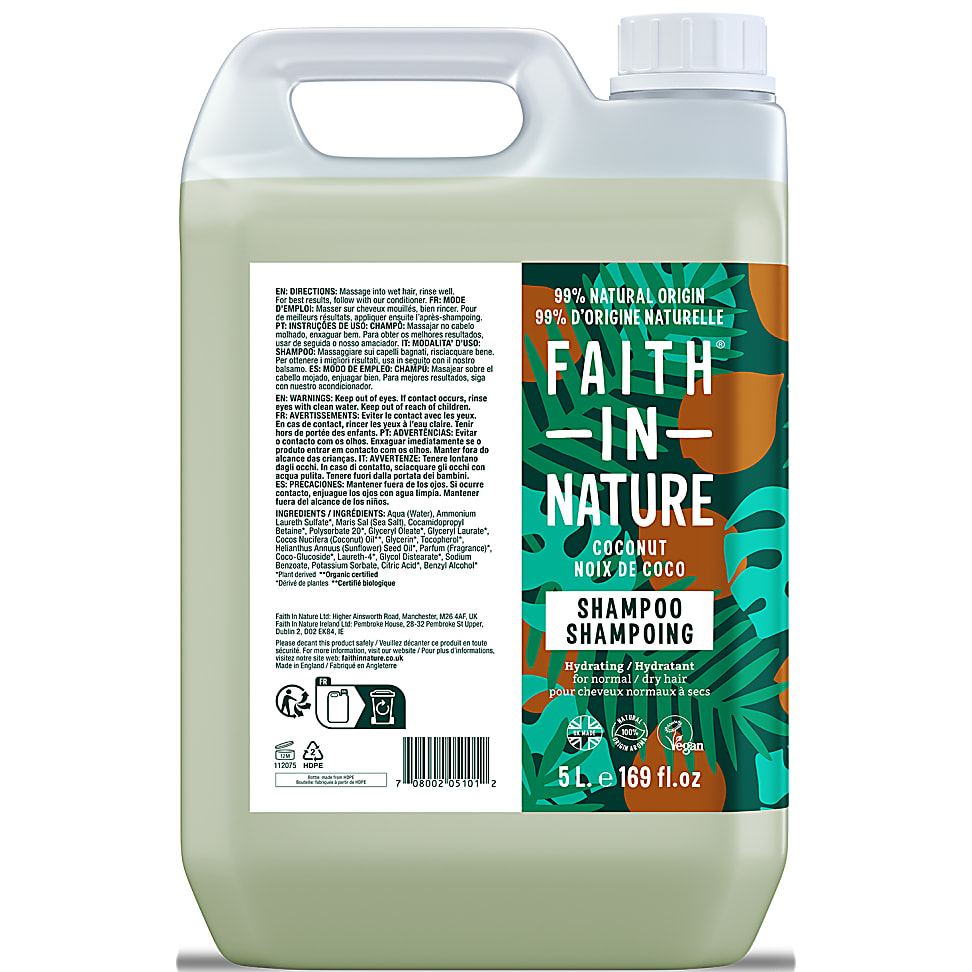 Faith in Nature Shampoing a la Noix de Coco 5 L