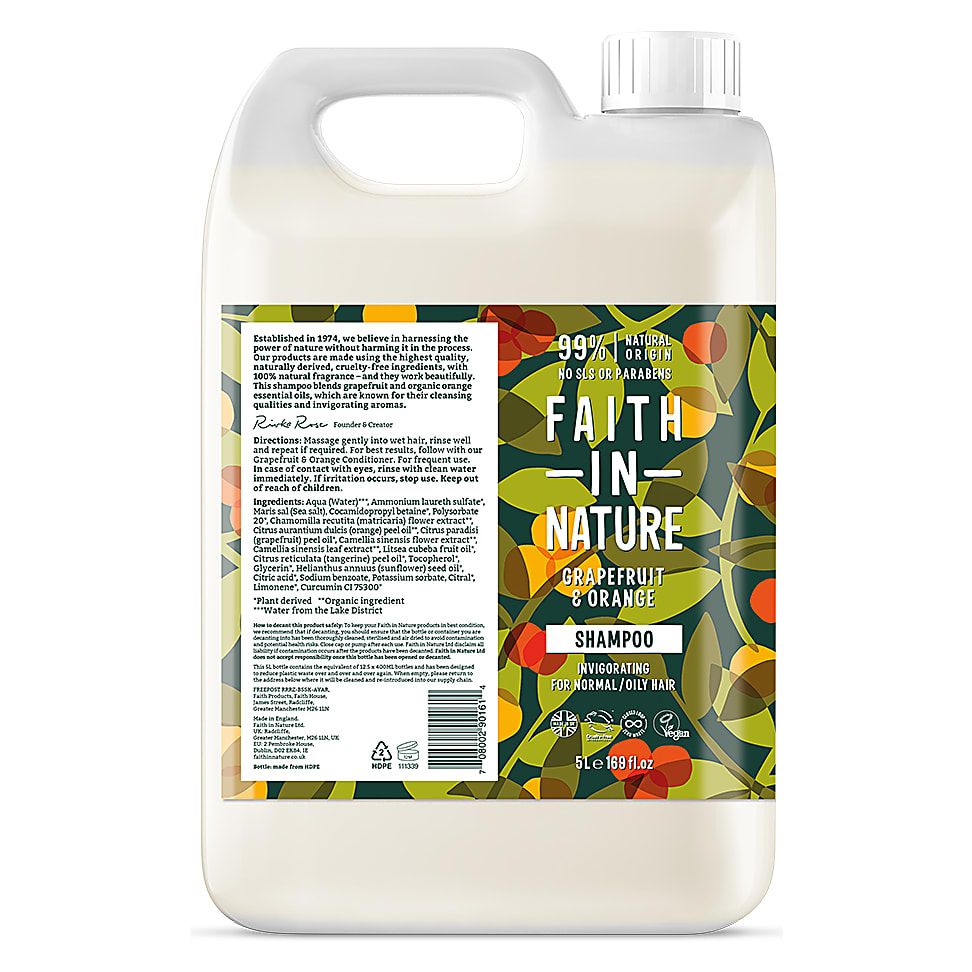 Faith in Nature Shampoing Pamplemousse & Orange 5 L