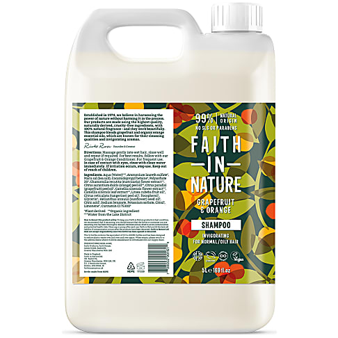 Faith in Nature Shampoing Pamplemousse & Orange 5 L