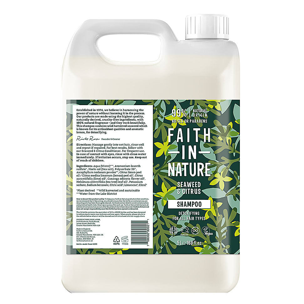 Faith in Nature Shampoing Algues & Agrumes 5 L