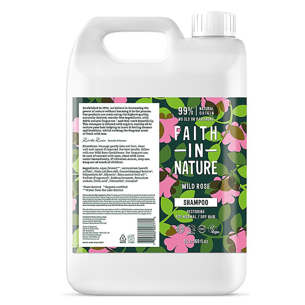 Faith in Nature Shampoing à la Rose Sauvage 5L