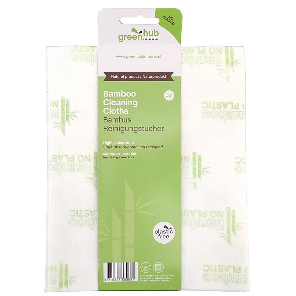 Greenhub Chiffons de Nettoyage en Bambou (5 pcs)