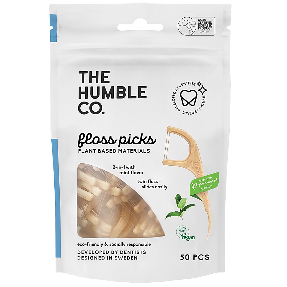 Humble Fil dentaire avec manche en bambou - Menthe (50)