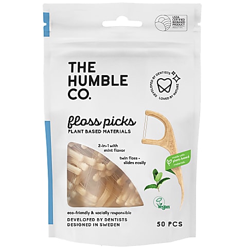 Humble Fil dentaire avec manche en bambou - Menthe (50)