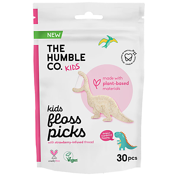The Humble Co Pics de Fil Dentaire Enfants Fil Unique Fraise (30 pcs)