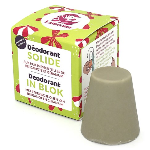 Lamazuna Déodorant Solide 100% Naturel - Bergamote & Géranium