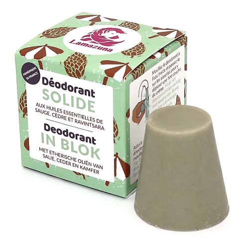 Lamazuna Déodorant Solide 100% Naturel - Sauge & Cèdre