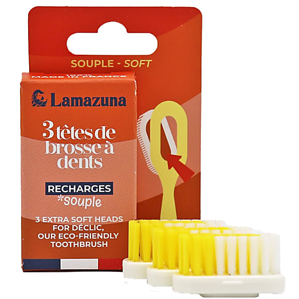 Lamazuna Recharge 3 Têtes de Brosse à Dents (Soft)