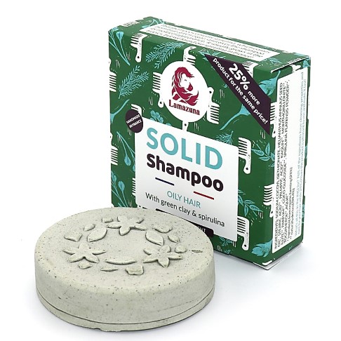 Lamazuna Shampooing Solide pour Cheveux Gras - Argile Verte & Spiruline