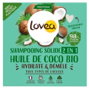 Lovea Shampooing Solide 2 en 1 Huile de Coco Bio