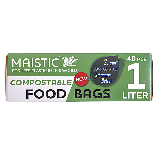 Maistic 2.Gen Sacs Alimentaires Compostables 1Ltr (40 sacs)