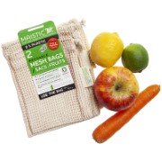 Maistic Sac Réutilisable en Coton Biologique pour Fruits & Légumes - 2pc
