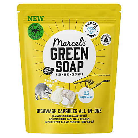 Marcel's Green Soap Capsules Lave-Vaisselle Tout-En-Un (25 pcs)