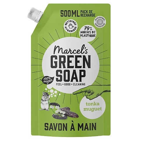 Marcel's Green Soap Savon à Main Tonka & Muguet - Sachet de Recharge (500 ML)