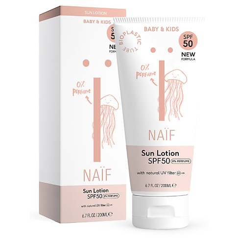 Naïf Lotion Solaire Sans Parfum SPF50 (pour bébés & enfants) 200ml