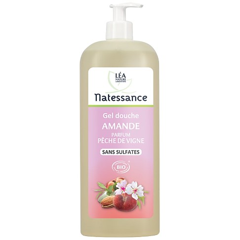 Natessance - Douche Crème Amande Pêche de vigne - Sans Sulfates - 1 l