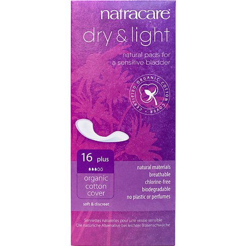 Natracare Dry & Light Serviettes Hygiéniques Vessie Sensible Plus 16pcs