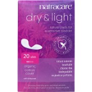 Natracare Dry & Light Serviettes Hygiéniques Vessie Sensible Slim 20pcs