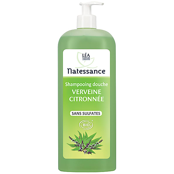 Natessance - Shampooing Douche Verveine Citron - Sans Sulfates - 1 l