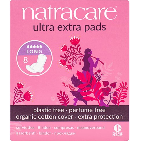 Natracare Ultra Extra Serviettes Hygiéniques Long 8pcs