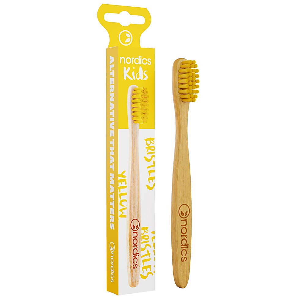 Nordics Bamboo Kids Brosse à Dents Poils Souples - Jaune