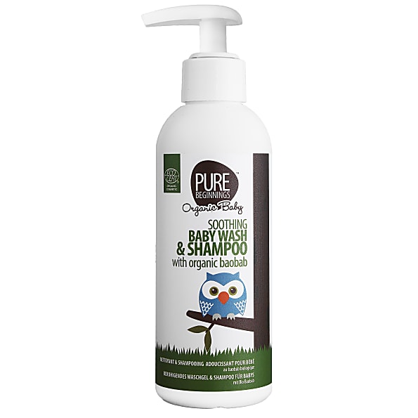 Pure Beginnings shampoing et gel douche apaisant bebe Organic Baoba...
