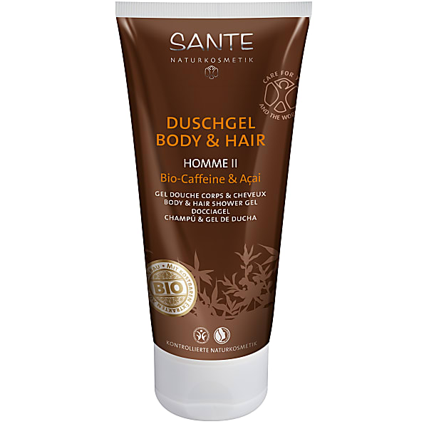 Sante Homme - Gel douche Corps et Cheveux Bio - Cafeine & Açaï